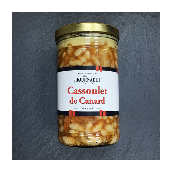 Achat de cassoulet de Canard artisanal par la ferme de Hournadet