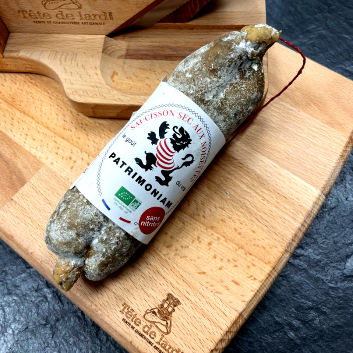 Saucisson sec au noisettes bio - Maison Fulchiron